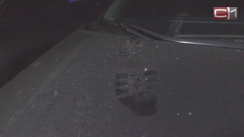 "Автодикарь". В Сургуте полураздетый мужчина напал на несколько автомобилей: бегал по крышам и царапал