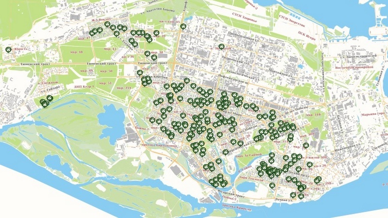 Около 200 укрытий размещены на интерактивной карте Сургута