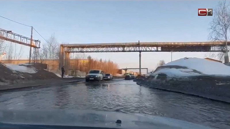 В Сургуте затопило единственную дорогу к дачным кооперативам 
