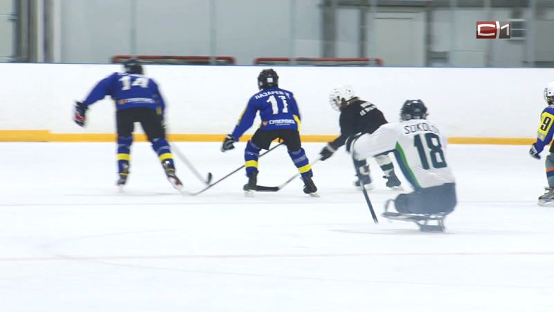Юные сургутяне встретились на льду с титулованной командой следж-хоккеистов "Югра"