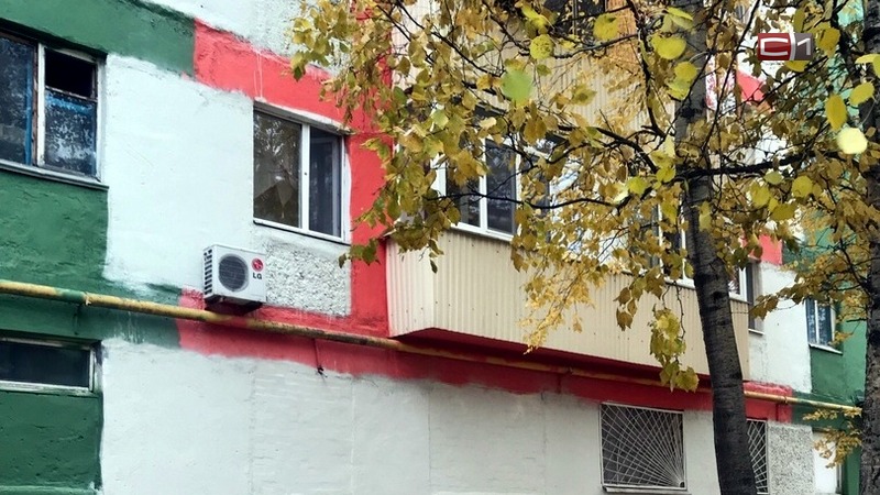 Художник так видит. В Нефтеюганске покрасили дом в токсичные цвета