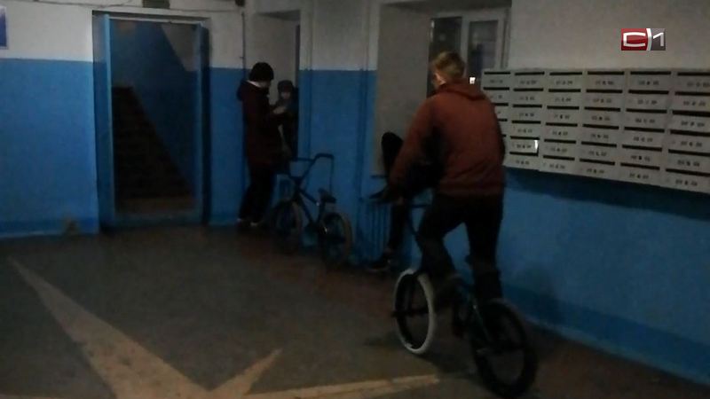 Велосипедисты устроили экстрим в сургутском подъезде. Жильцы не оценили