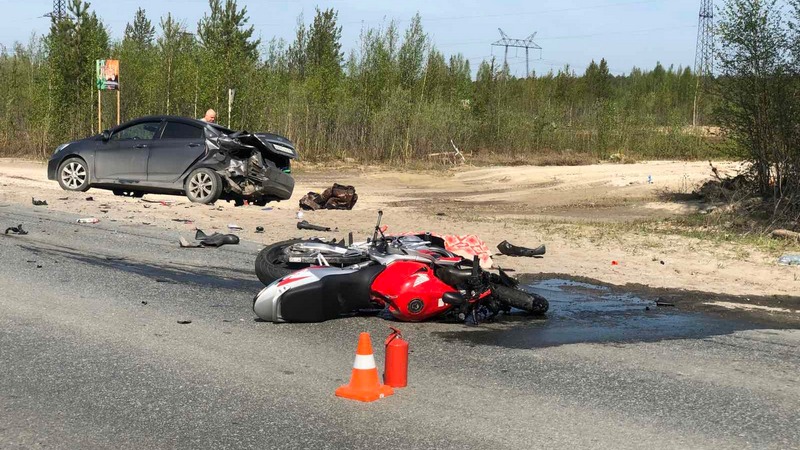 В результате ДТП в Сургутском районе погиб 30-летний мотоциклист. ФОТО