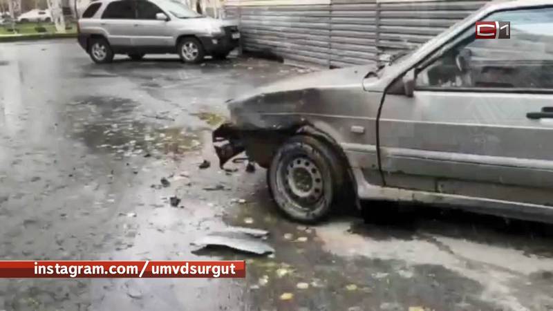В Сургутском дворе пьяный водитель протаранил 6 автомобилей