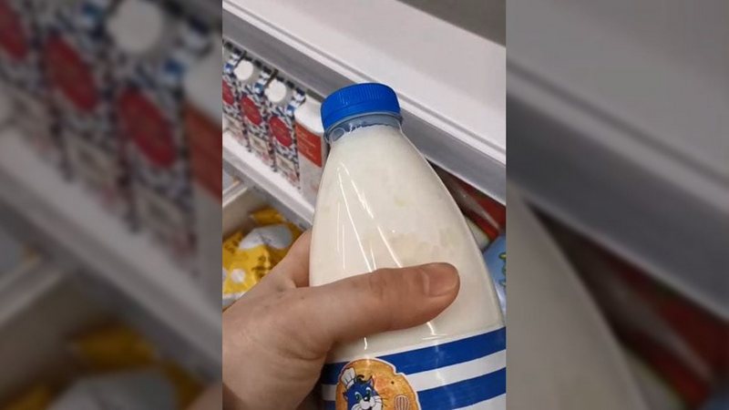 На прилавках в Нижневартовске нашли насквозь промерзшее молоко