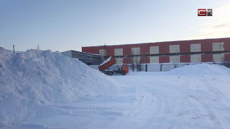 На производственной базе в Сургуте организовали незаконное складирование снега