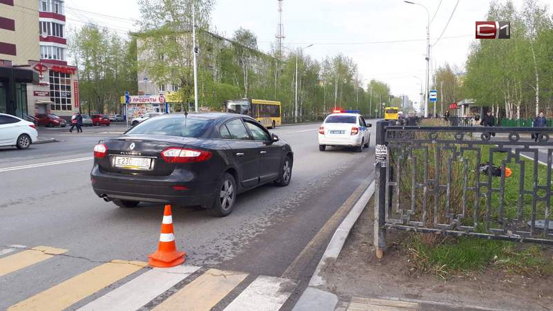 В Сургуте иномарка сбила человека на регулируемом пешеходном переходе