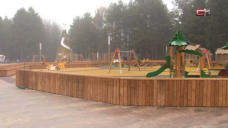 Новая детская площадка в парке «За Саймой» уже подверглась нападкам вандалов