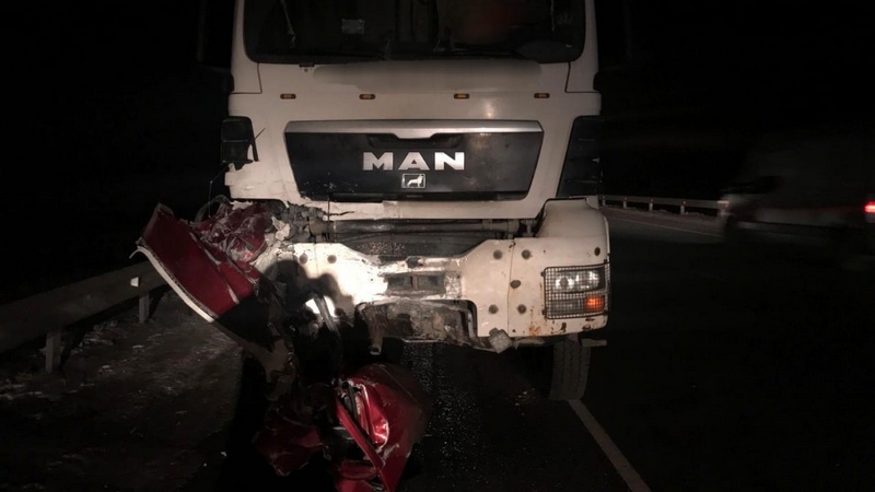 На трассе в Югре «Рено» попал под грузовик — водитель иномарки погиб