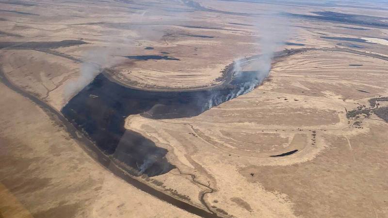 7 га пройдено огнем – в Ханты-Мансийском районе тушат ландшафтный пожар