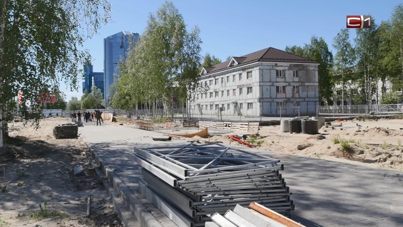 Строители рассказали, как будет выглядеть сквер на проспекте Ленина в Сургуте