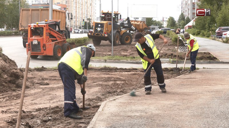 На улицах Сургута приступили к работам по обновлению газонов