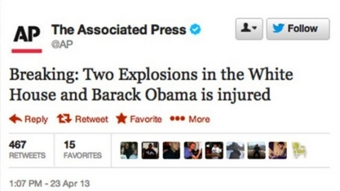 Взломанный твиттер AP «взорвал» Белый дом и «ранил» президента. Дело расследует ФБР