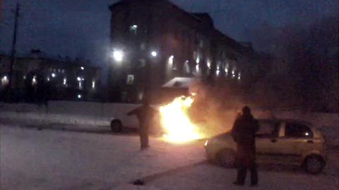 В Сургуте сгорел BMW X6