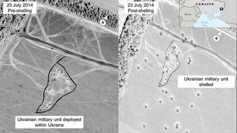 США опубликовали снимки со спутника, где Россия якобы обстреливает украинских военных