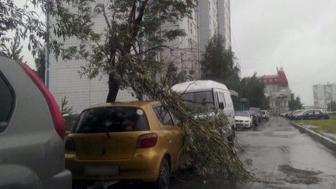 Разгул стихии. В Нижневартовске, улицы которого вчера затопило ливнем, сегодня бушевал ураган. ФОТО, ВИДЕО